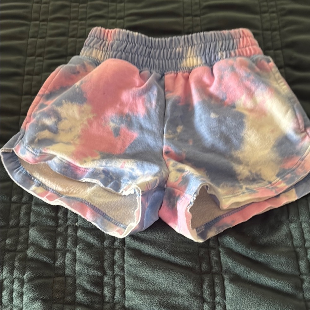 Riley & Rae Kids Tie-Dye Shorts - Pink and Blue